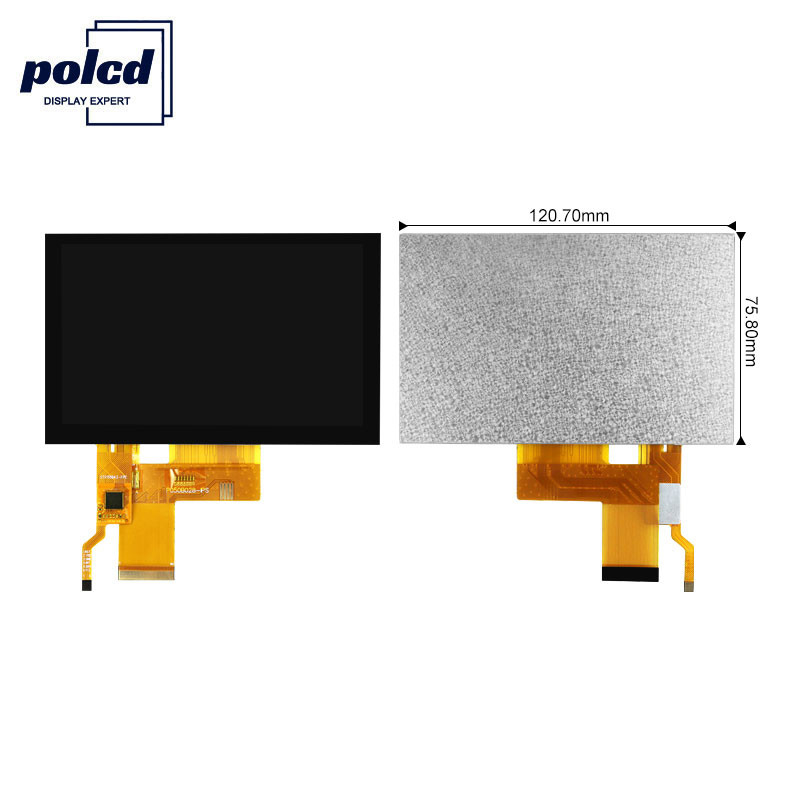 পিসি ISO9001 এর জন্য Polcd 300 Nit IPS TFT LCD RGB 24 বিট 5 ইঞ্চি Lcd স্ক্রীন