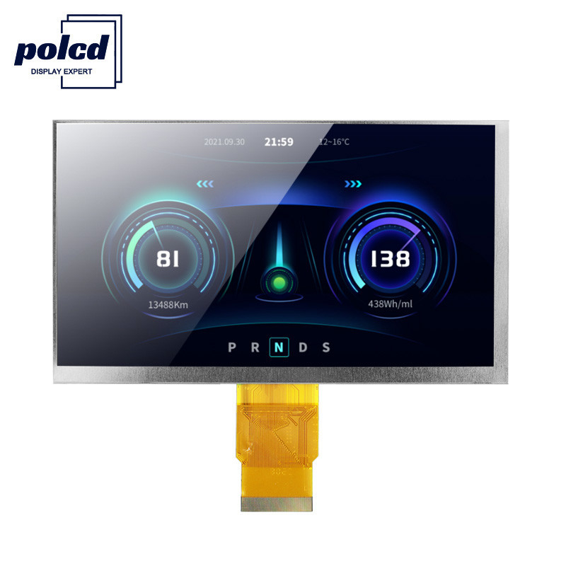 Polcd ISO9001 300 Nits 7 ইঞ্চি টাচ Tft Lcd RGB 24 বিট 800x480 Lcd ডিসপ্লে