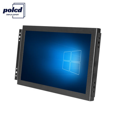 Polcd TFT LCD ডিসপ্লে 10.1 ইঞ্চি ইন্ডাস্ট্রিয়াল টাচ স্ক্রিন মনিটর উচ্চ উজ্জ্বলতা IP65 কালো