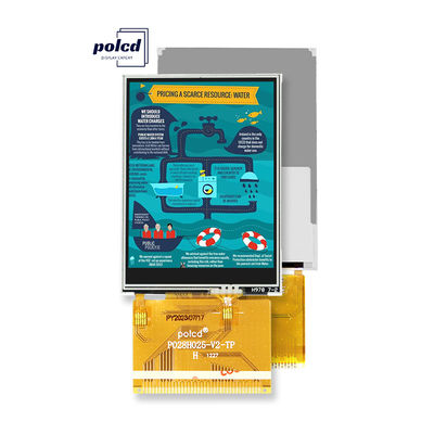 Polcd 2.8 ইঞ্চি ফুল ভিউয়িং অ্যাঙ্গেল TFT LCD টাচ স্ক্রিন সূর্যালোক পাঠযোগ্য IPS প্যানেল